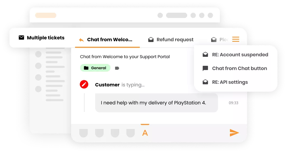 LiveAgent help desk software with multiple tickets