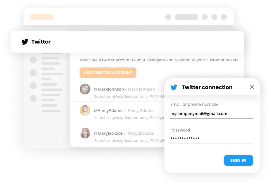 Подключение Twitter к программному обеспечению Help desk - LiveAgent