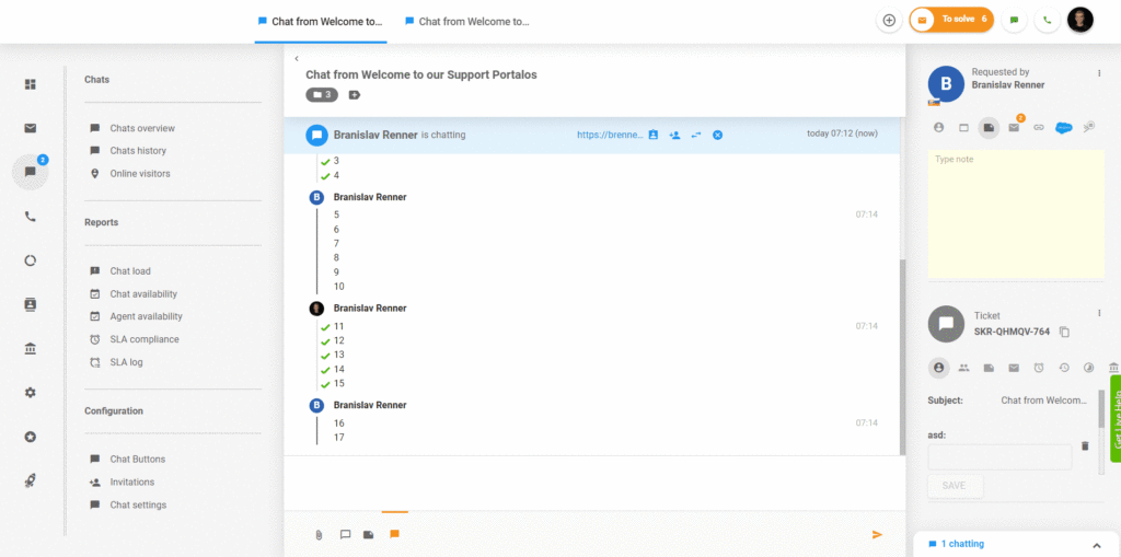 Missing text in chats in LiveAgent