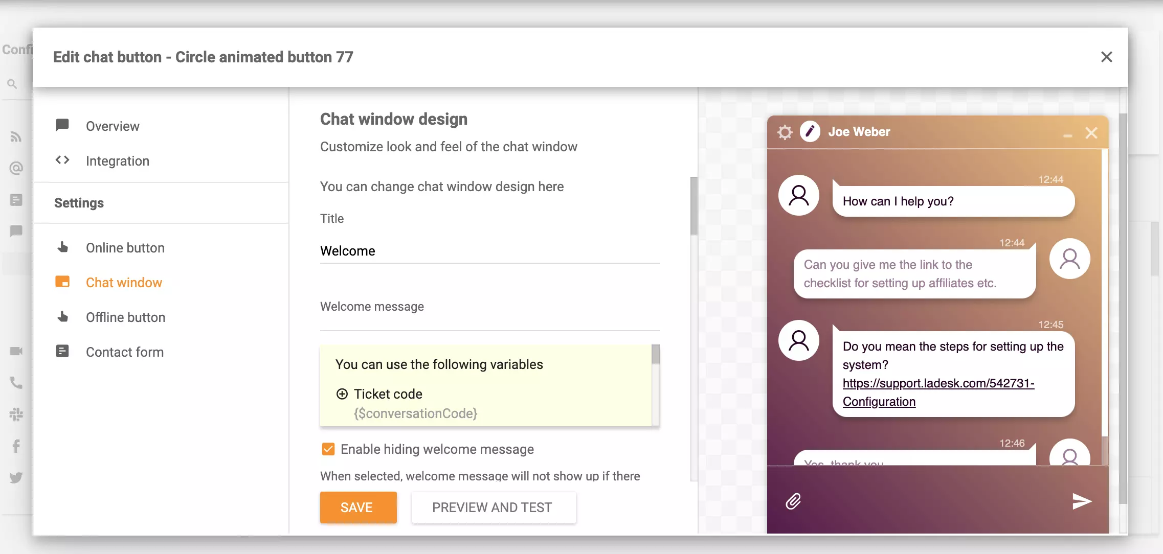 Overview of the live chat interface in LiveAgent.