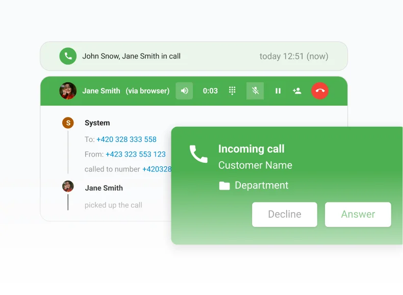 LiveAgent built-in call center with IVR and callback features