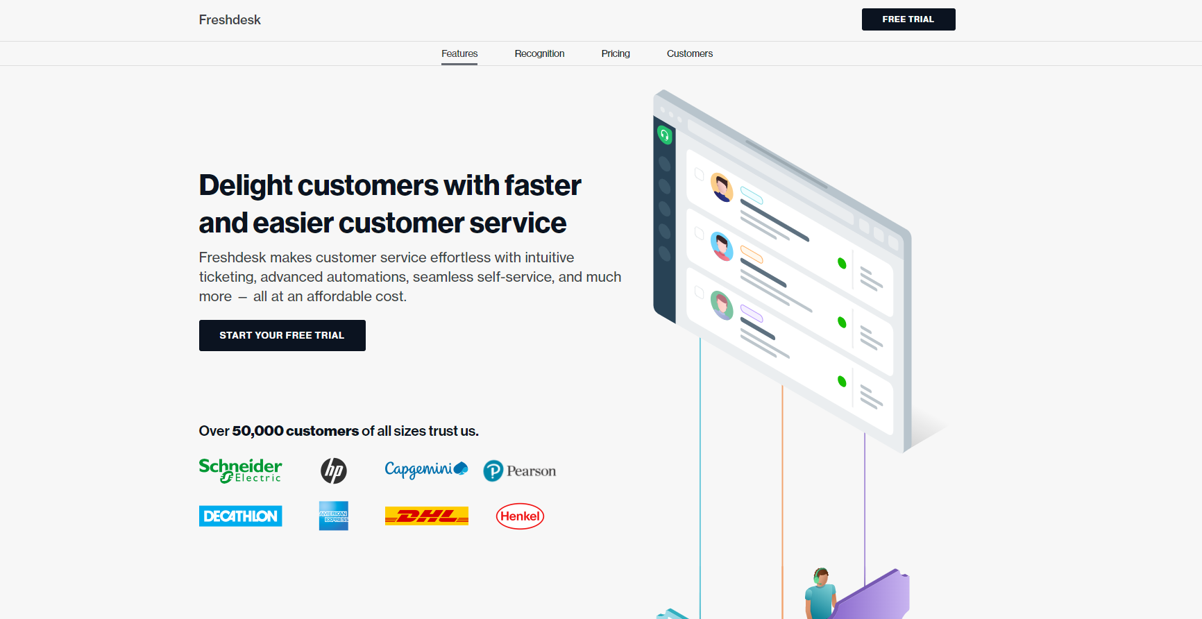 Домашняя страница Freshdesk