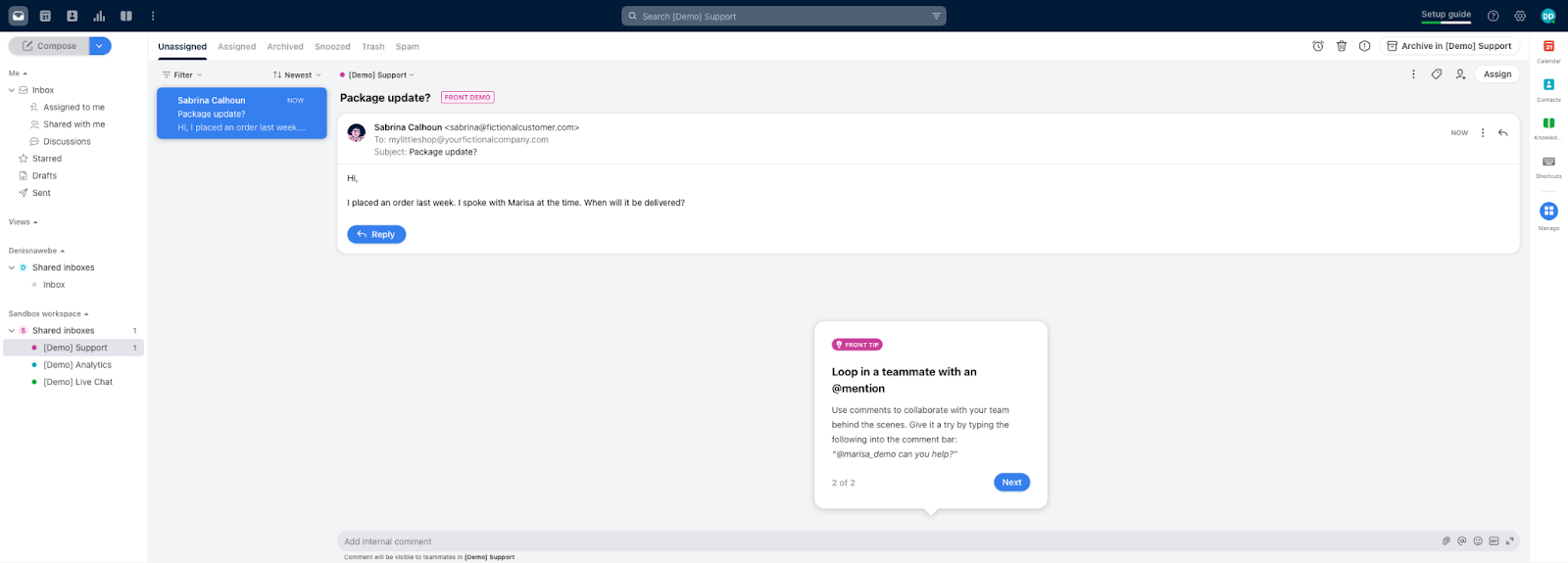 Среда системы тикетов Front