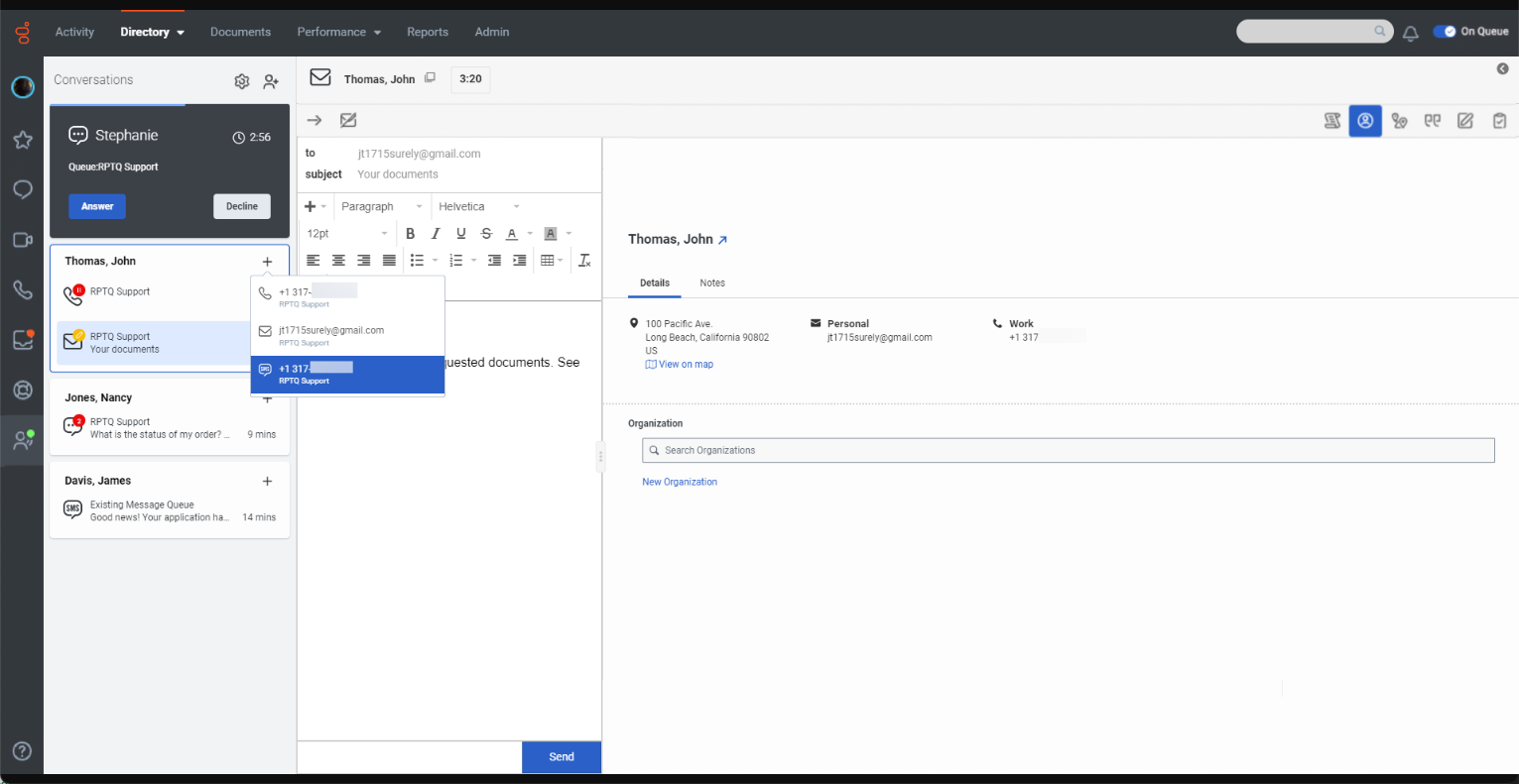 Пользовательский интерфейс Genesys Cloud