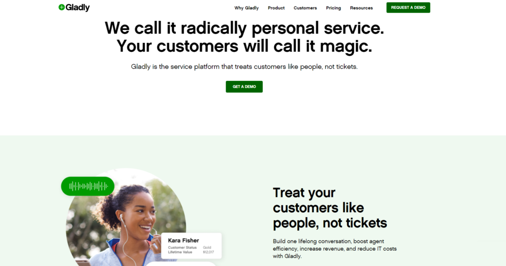 Домашняя страница Gladly