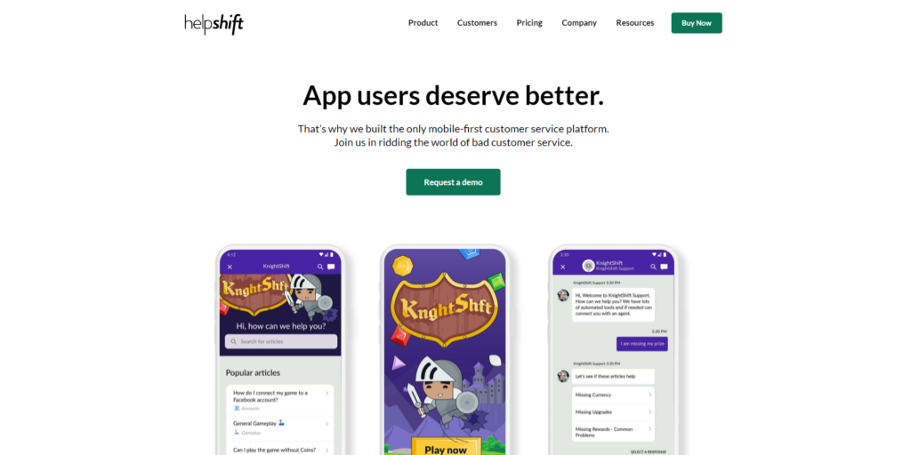 Домашняя страница Helpshift