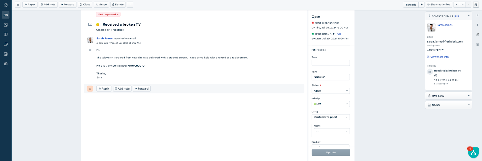 Среда системы тикетов HubSpot