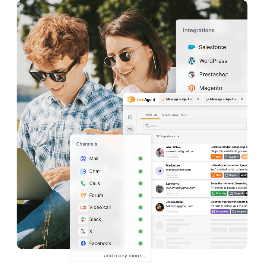 All customer support channels unified in LiveAgent