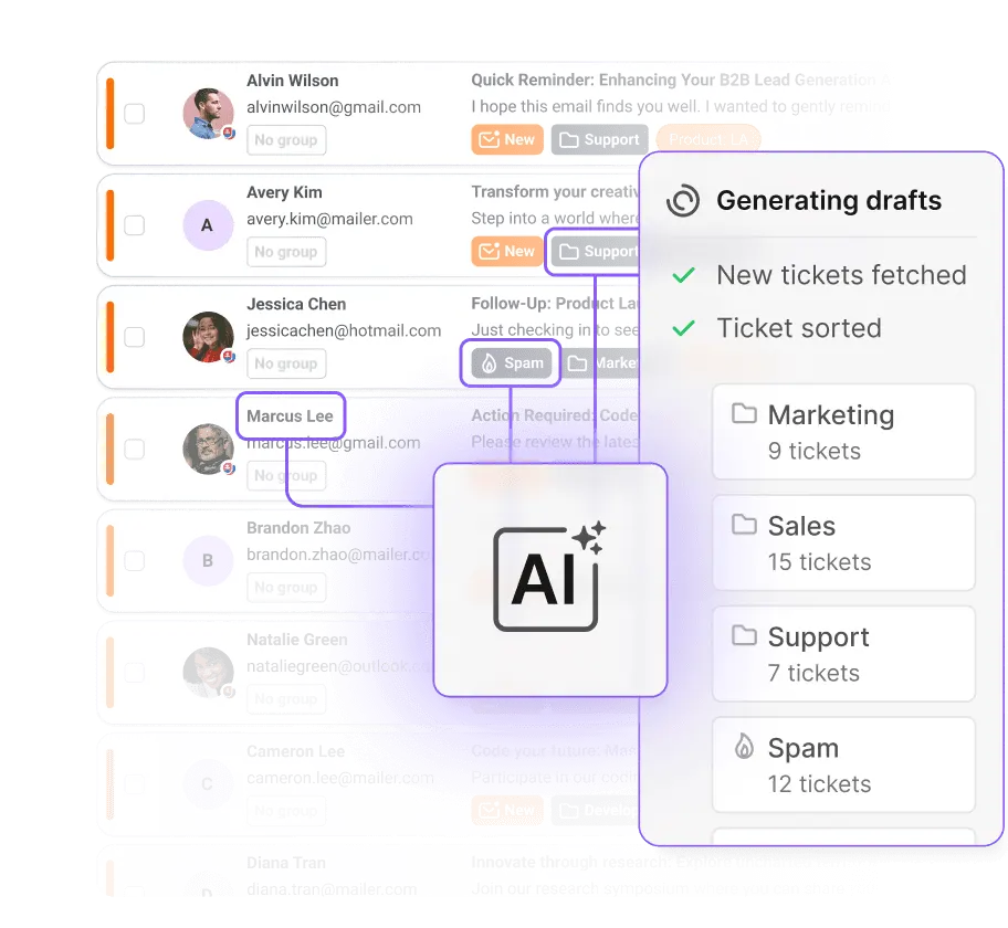AI agent drafting a ticket reply