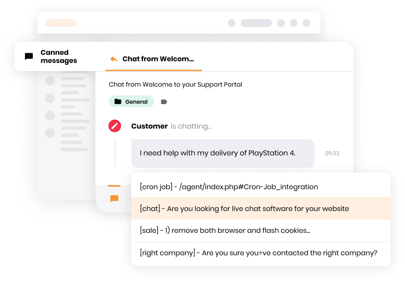 Функция готовых сообщений LiveAgent