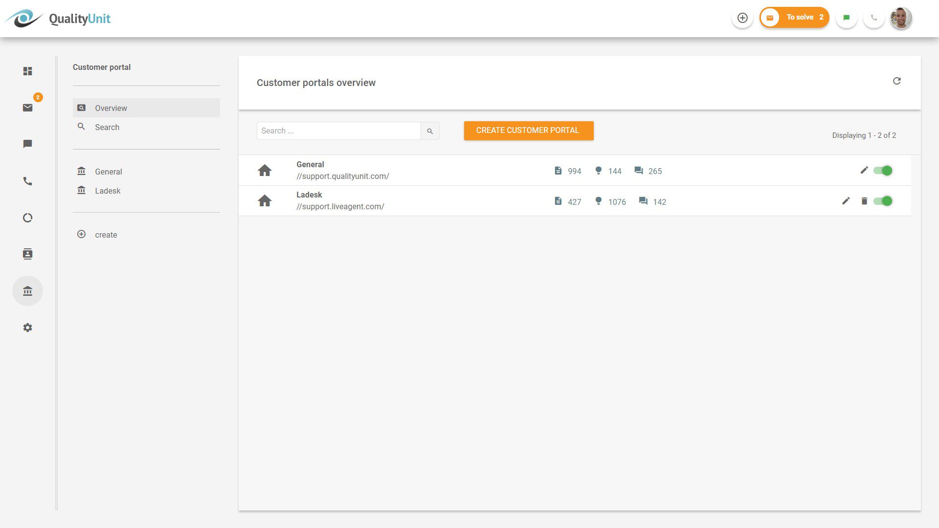 LiveAgent Customer Portal