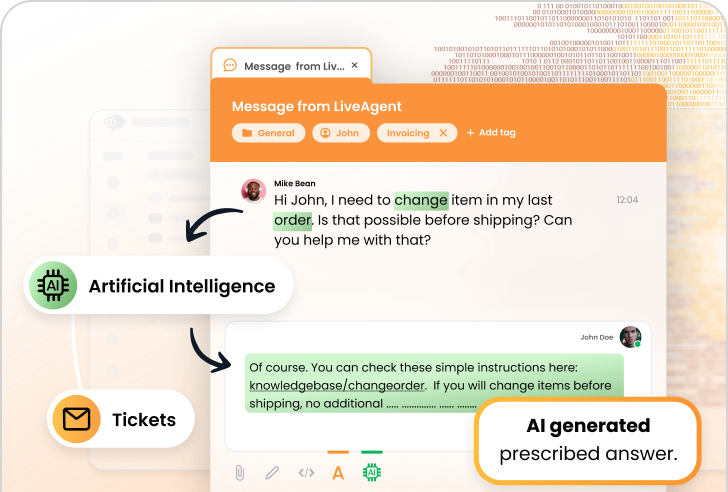 LiveAgent AI Answer Composer feature