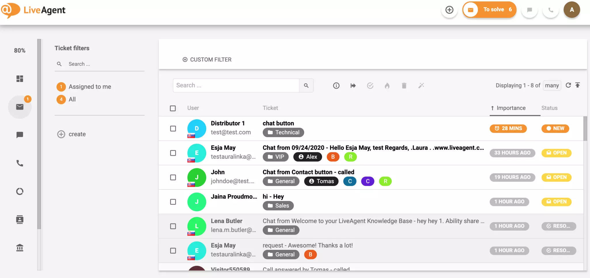 Ticketing system in LiveAgent