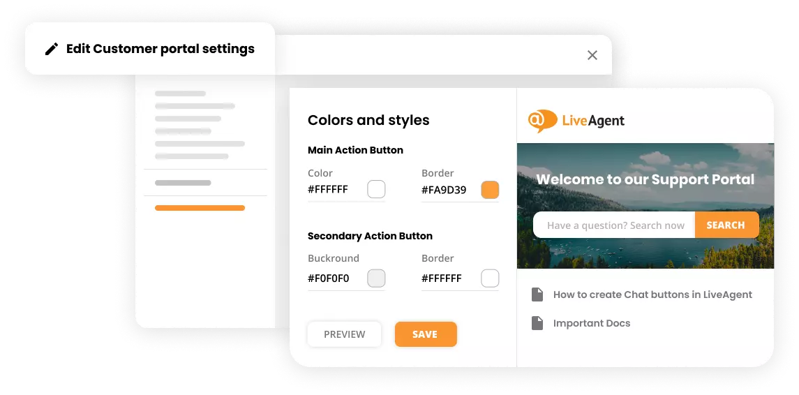 Knowledgebase with customizable branding