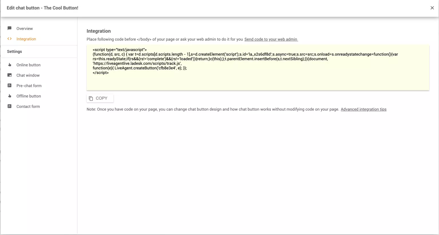 Integrate to website