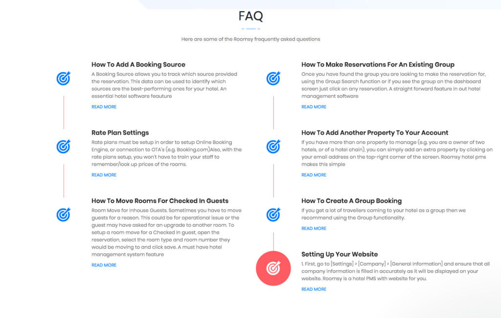 FAQ page design example
