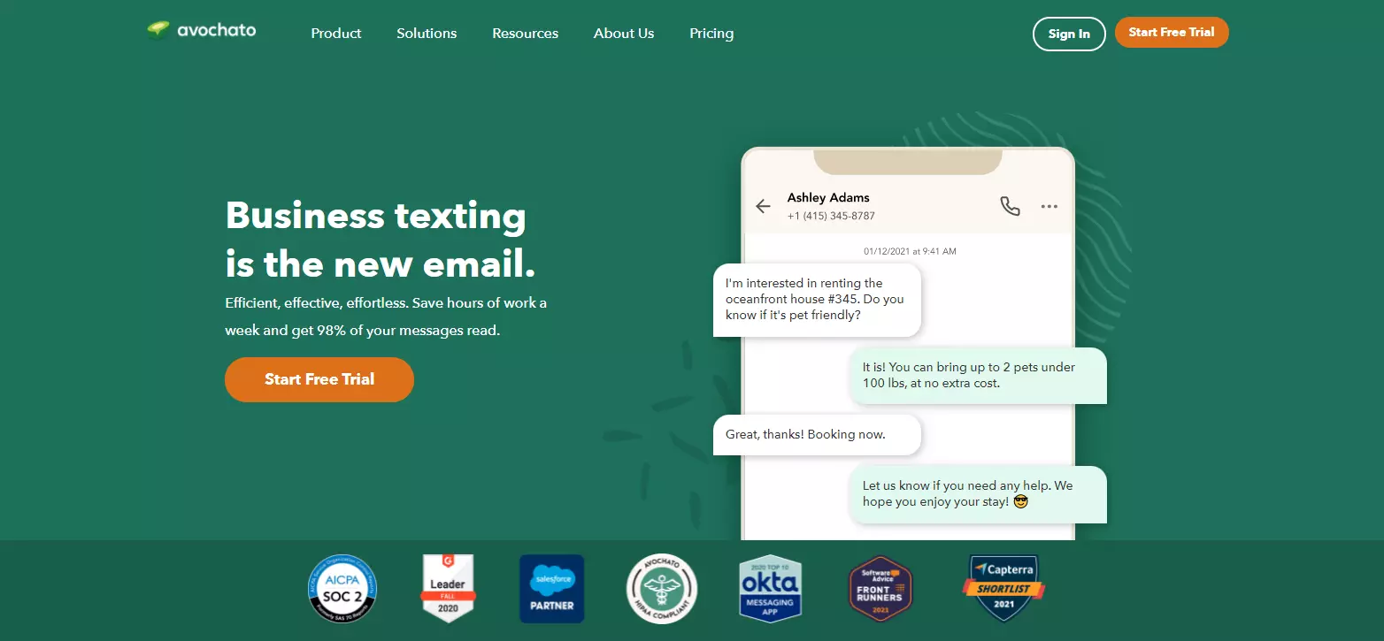 Домашняя страница Avochato