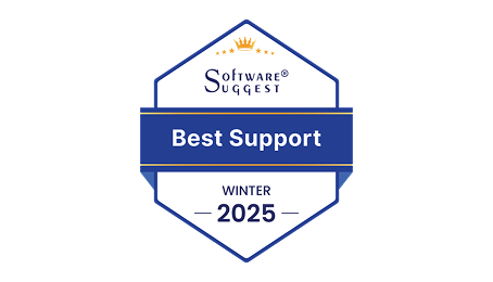 Best support, SoftwareSuggest badge