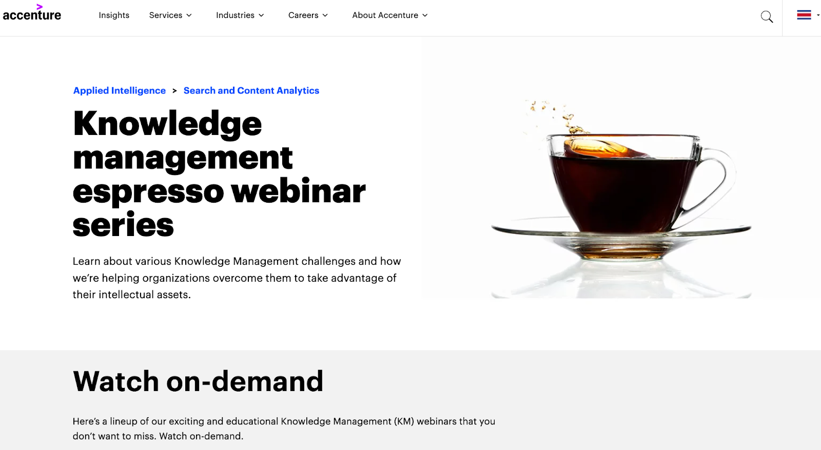 A screenshot of Accenture's resources shared through knowledge management