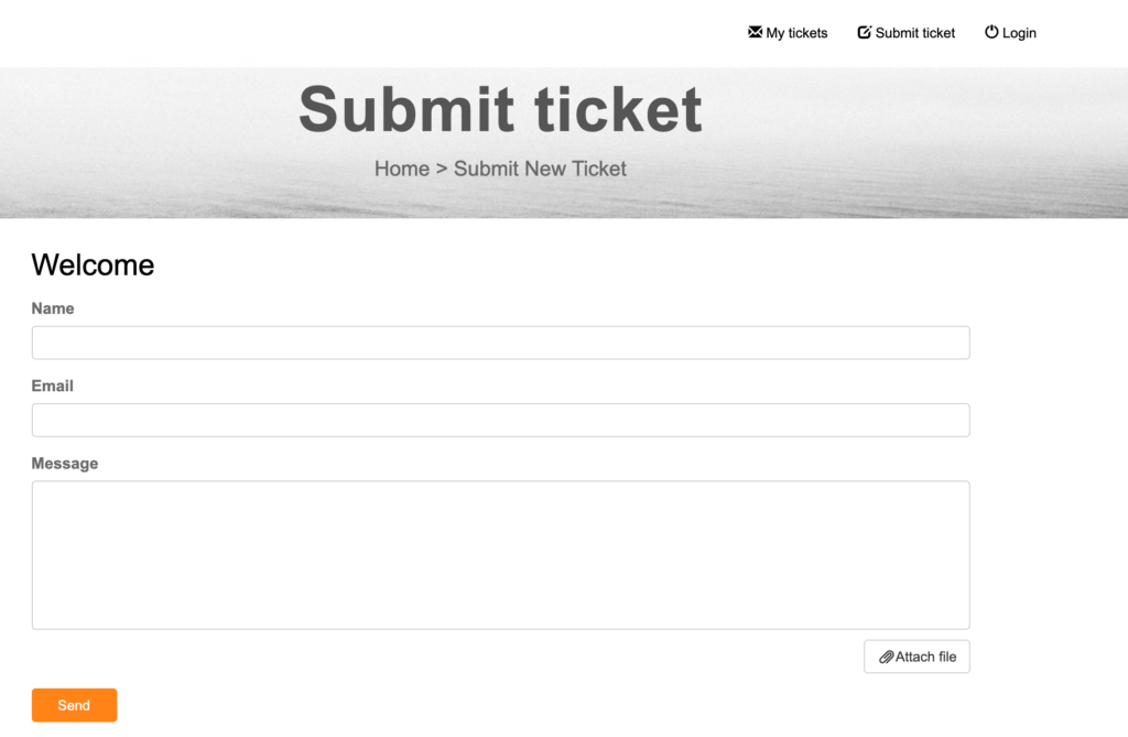 Customer portal software submit ticket form in LiveAgent