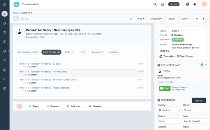 Программное обеспечение системы обработки заявок Freshservice
