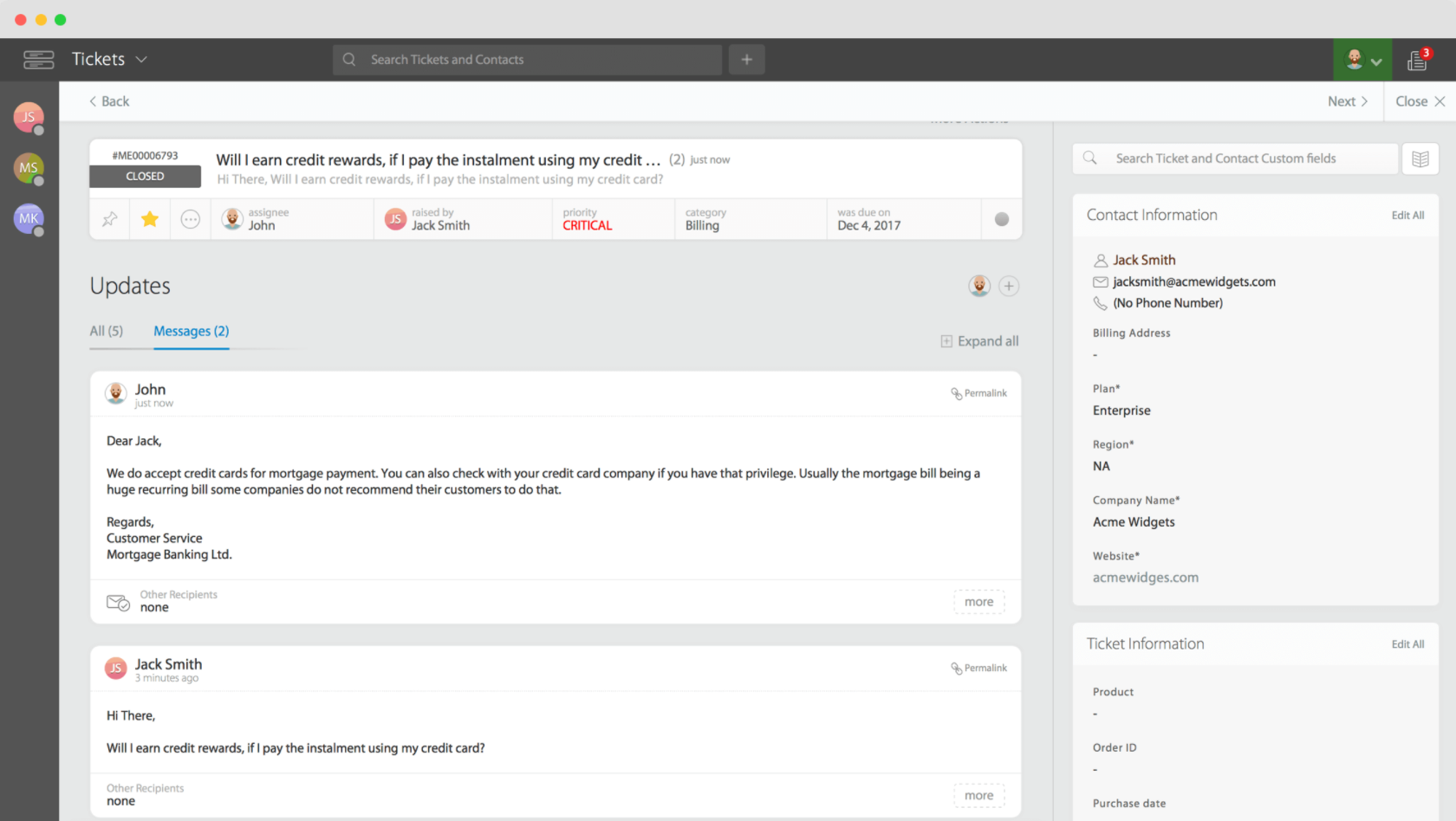 Заявки и контакты HappyFox