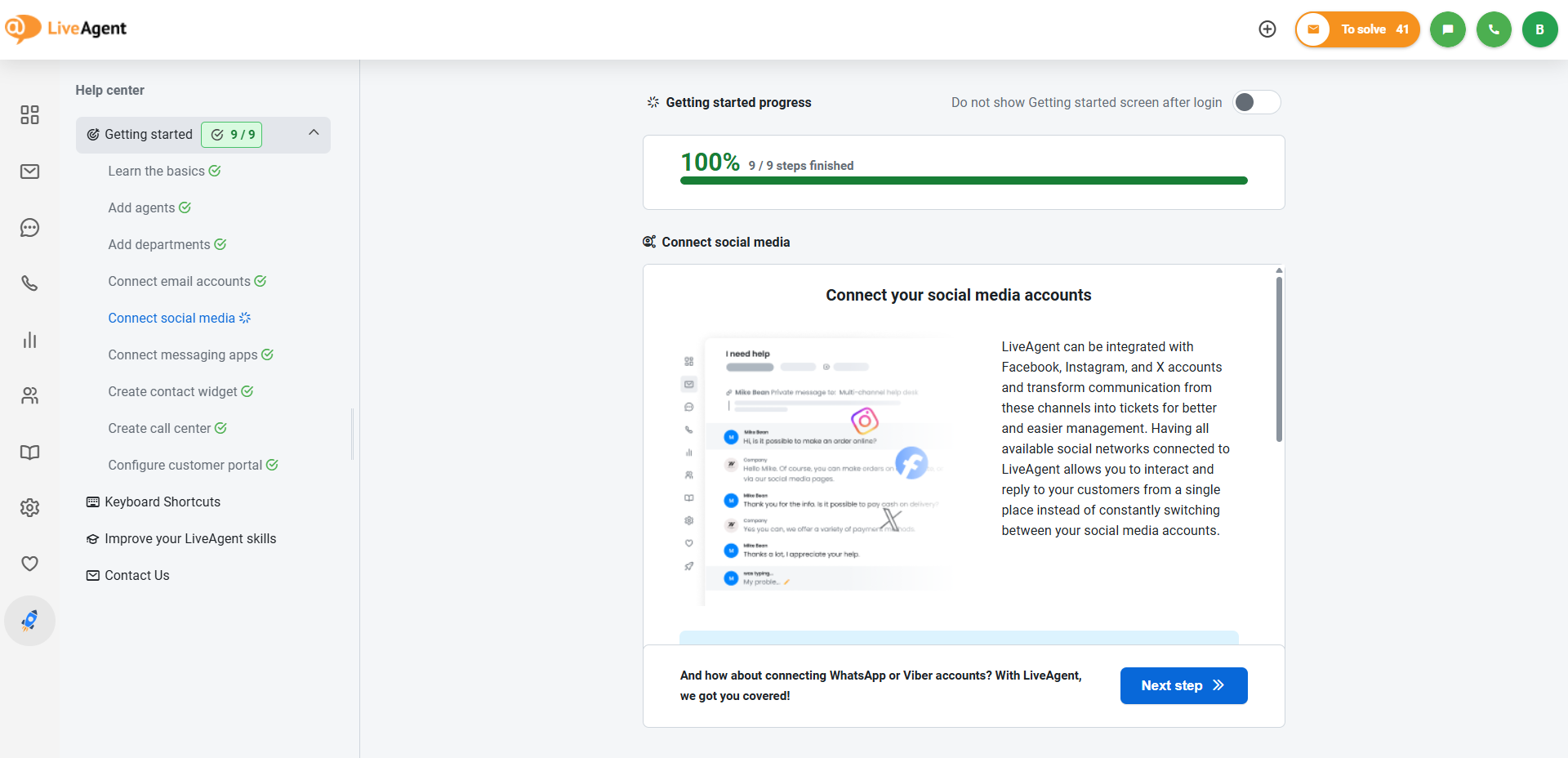 Getting started section and replaced it with a brand-new Help center