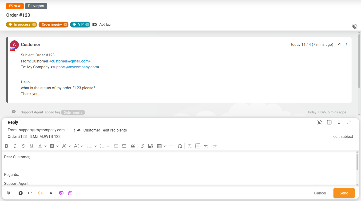 Enhanced ticket layout & action box
