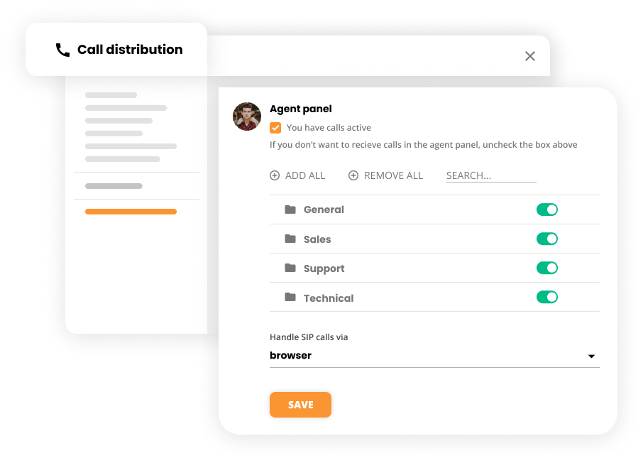 Call distribution settings in Contact center software - LiveAgent