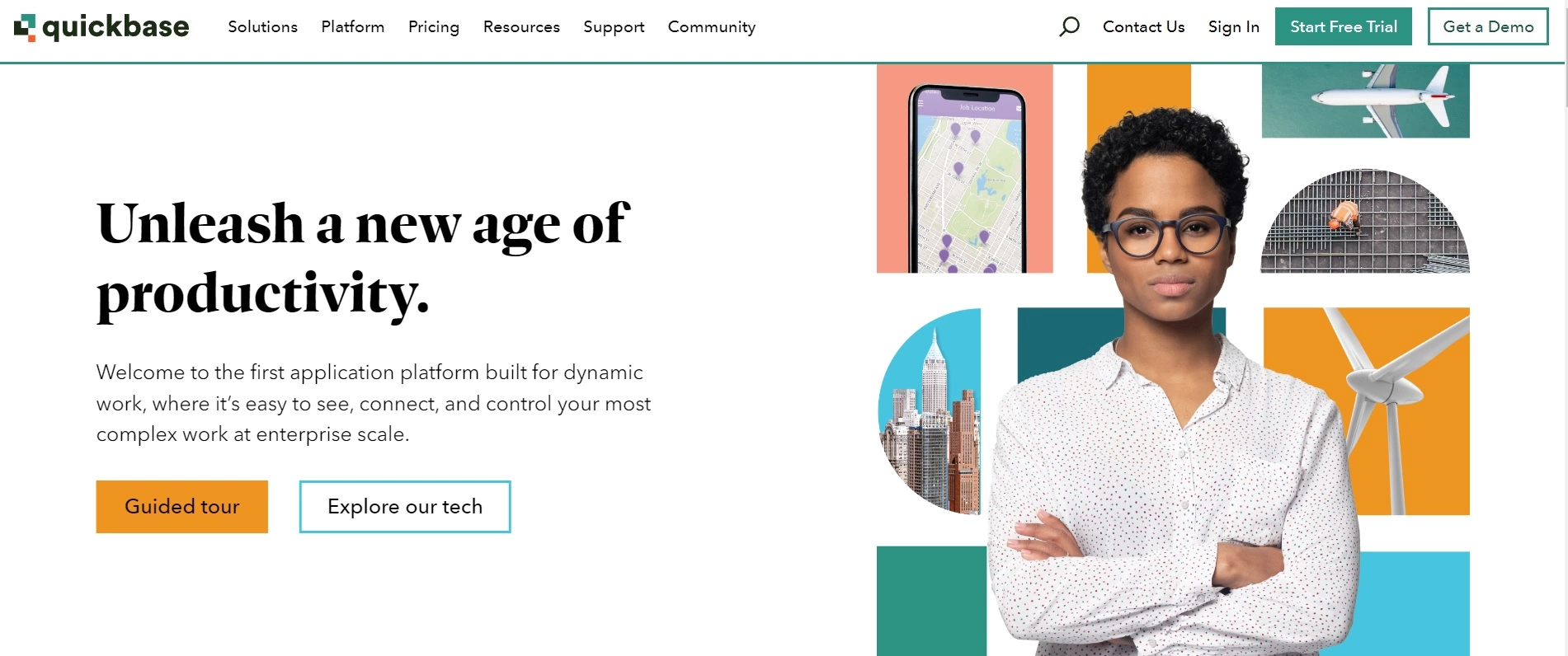 Quickbase's homepage - connect and control your complex projects without any coding experience