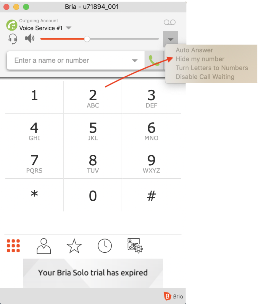 Bria free softphone functions