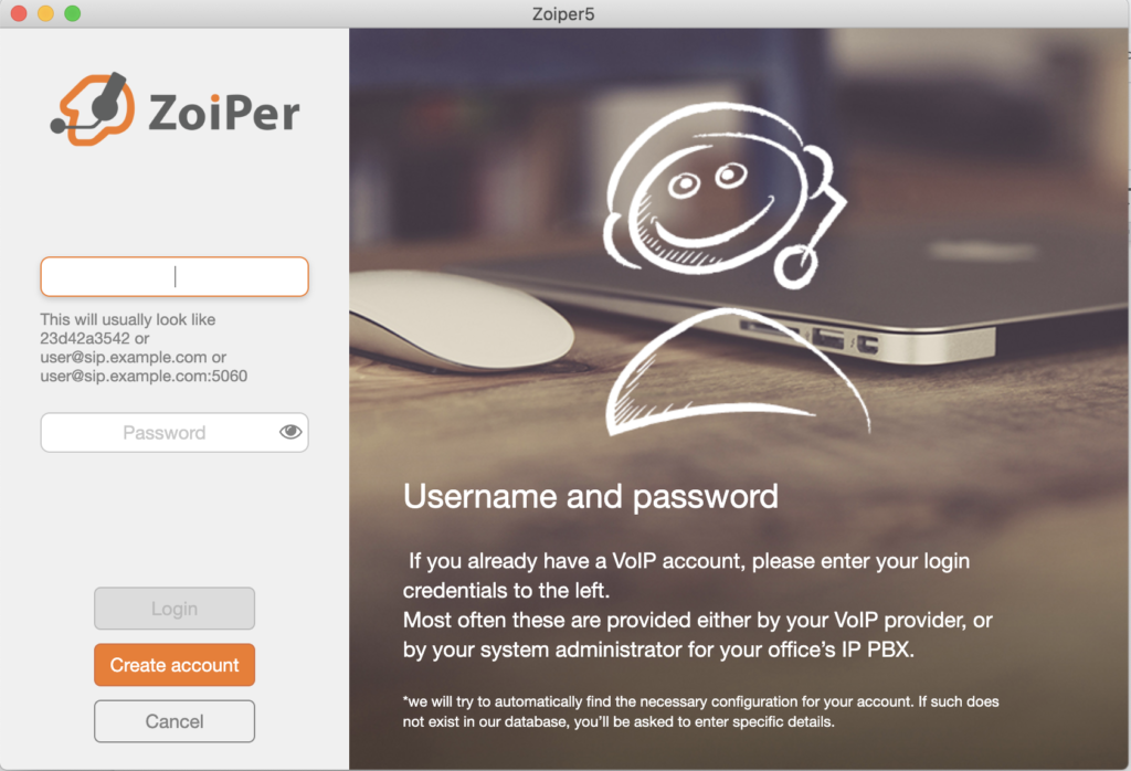 Zoiper softphone setup