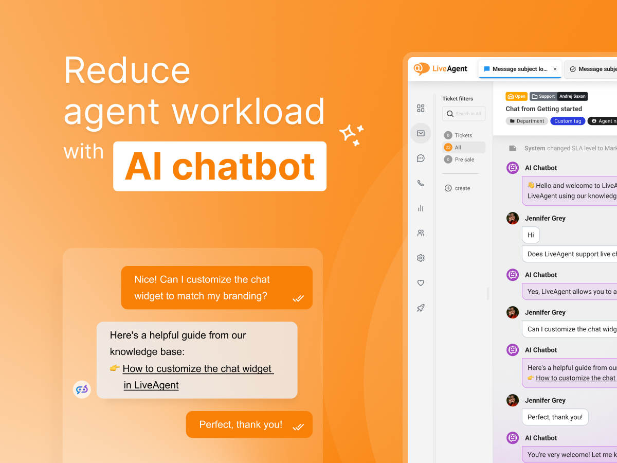 LiveAgent AI Chatbot interface screenshot