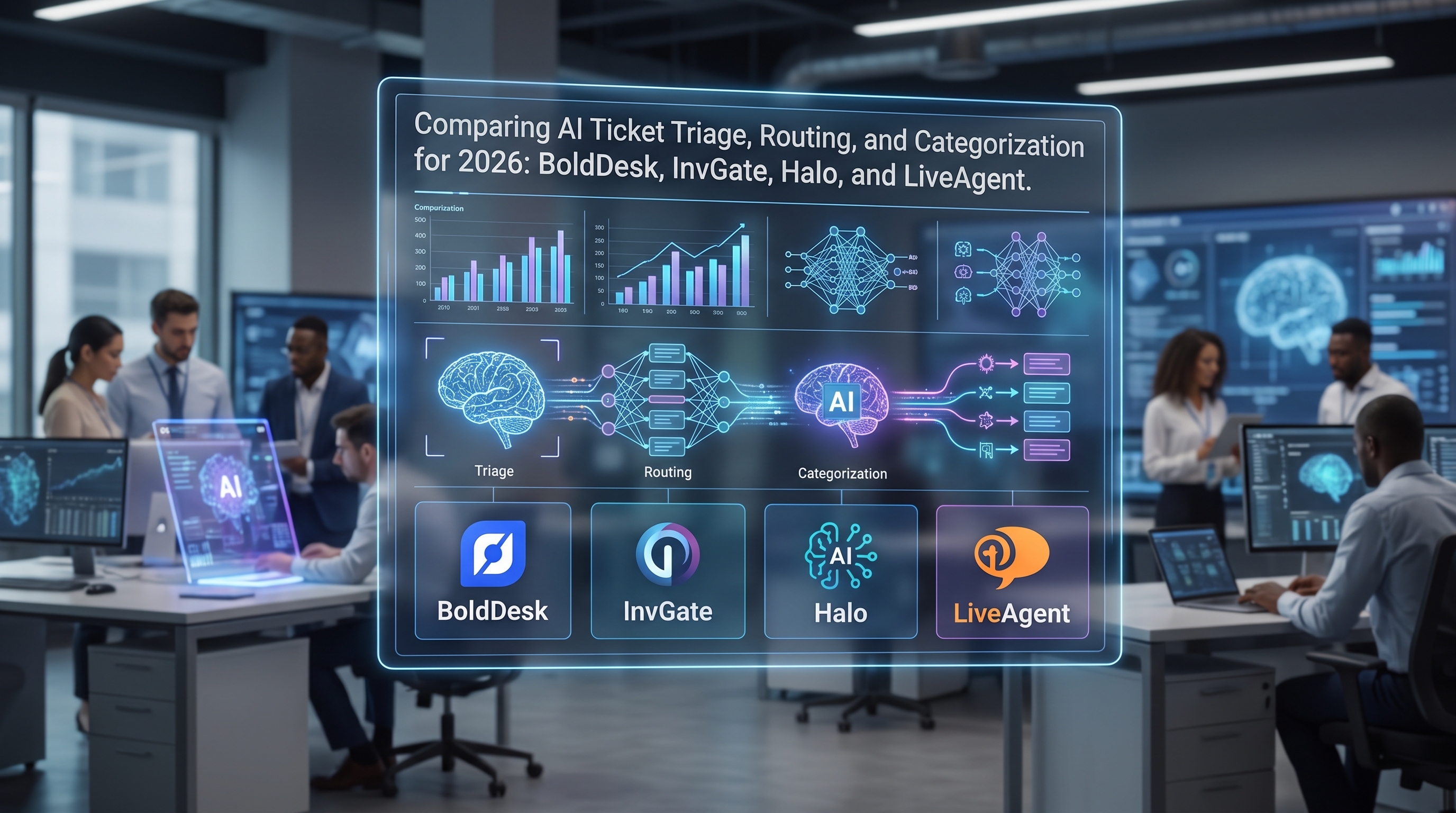 BoldDesk против InvGate против Halo против LiveAgent: сравнение AI-триажа, маршрутизации и категоризации заявок на 2026 год