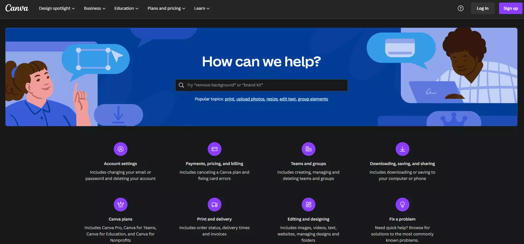 Canva's knowledge base