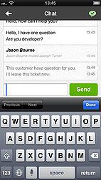 LiveAgent iOS app interface - Ticket details