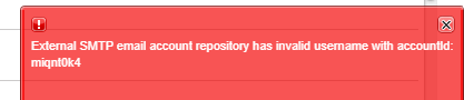 Error message displaying when trying to edit outgoing email account