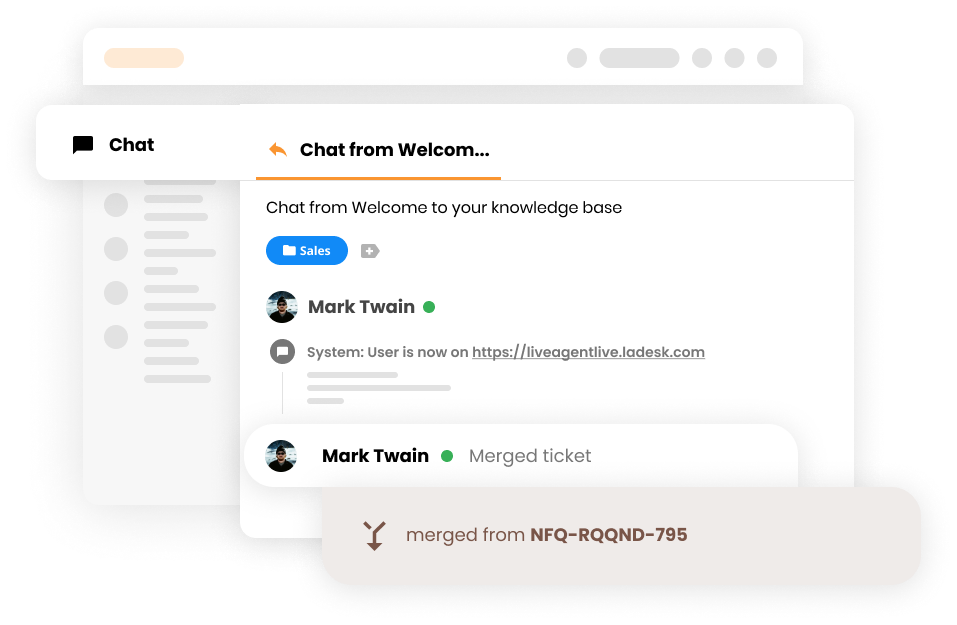 Visualization of the Merge function in LiveAgent