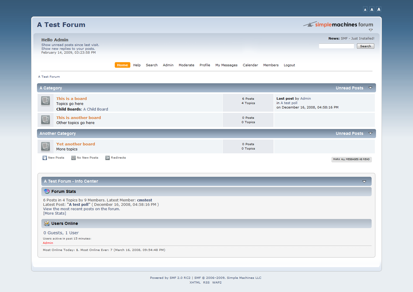 Simple Machines Forum home page