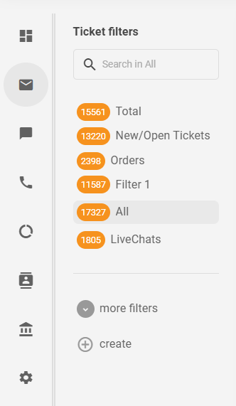 Ticket filters in LiveAgent