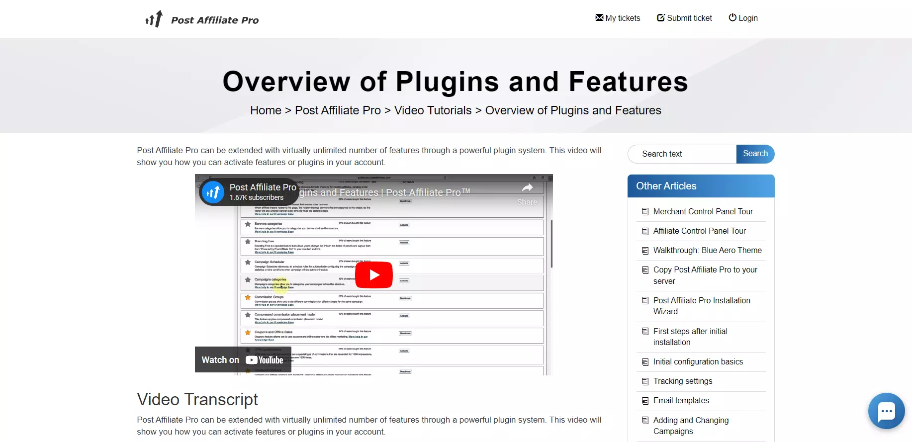 Post Affiliate Pro video tutorial