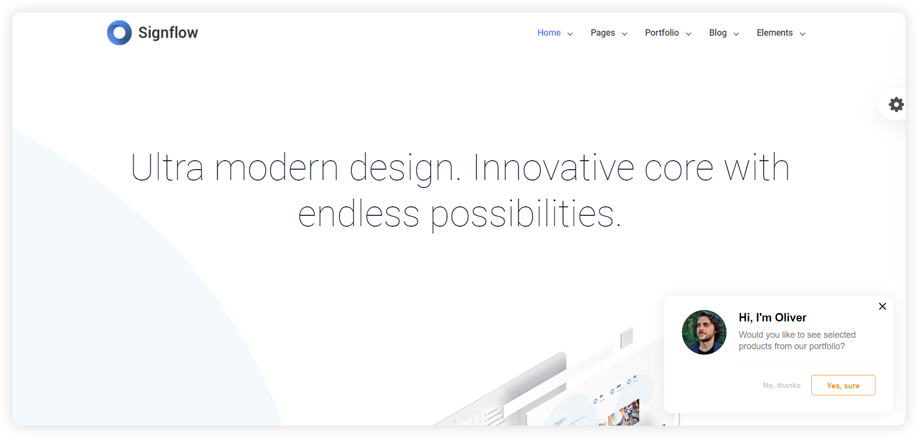 Example of a proactive chat invitation