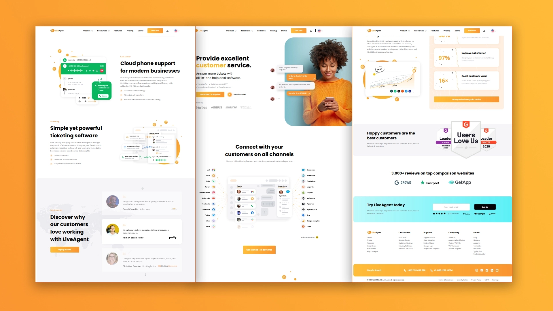 LiveAgent's home page