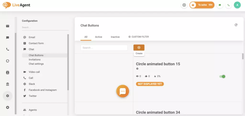 LiveAgent&rsquo;s chat section setting