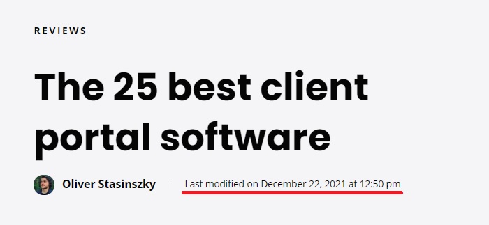 Implement Last updated date