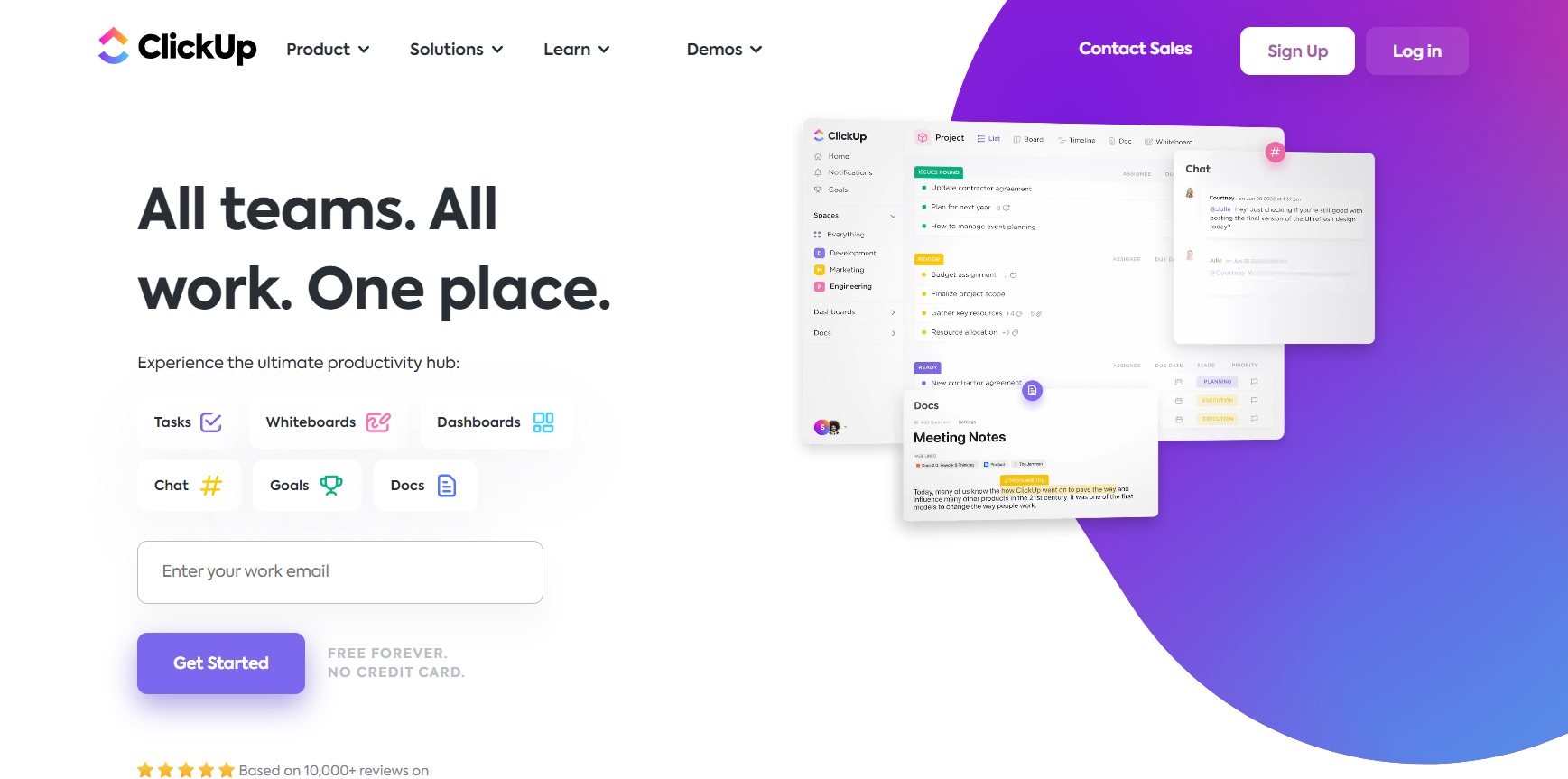 Домашняя страница ClickUp — планируйте, отслеживайте и легко управляйте своими проектами из одного места.