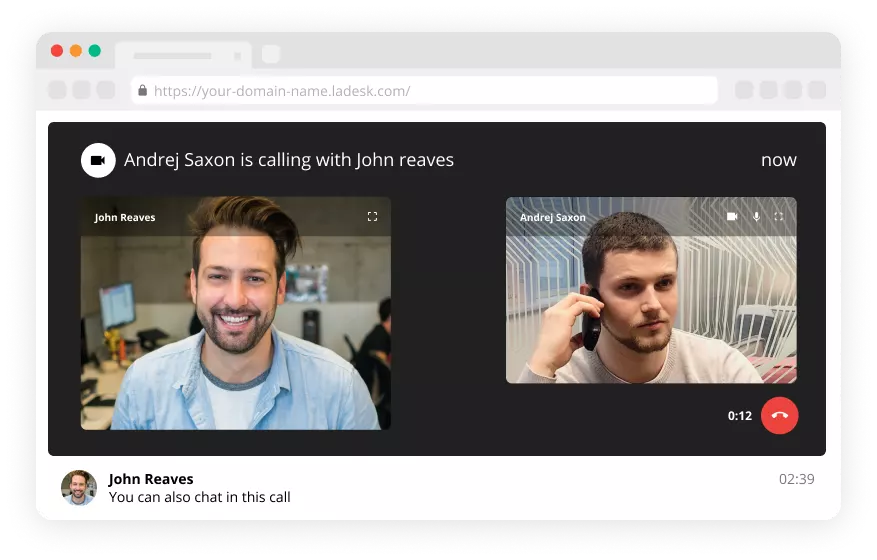 Функция видеозвонка в программном обеспечении живого чата — LiveAgent