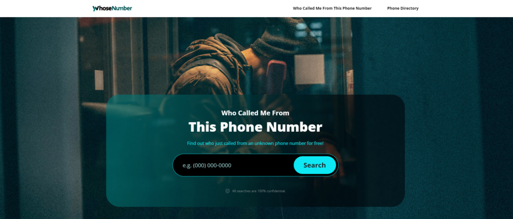 WhoseNumber homepage