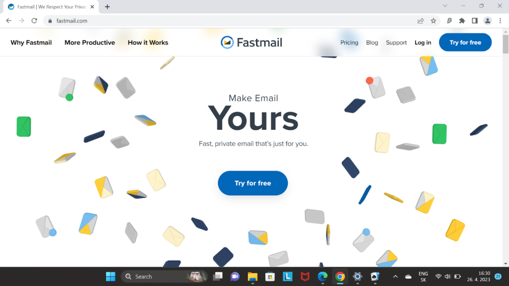 Домашняя страница Fastmail