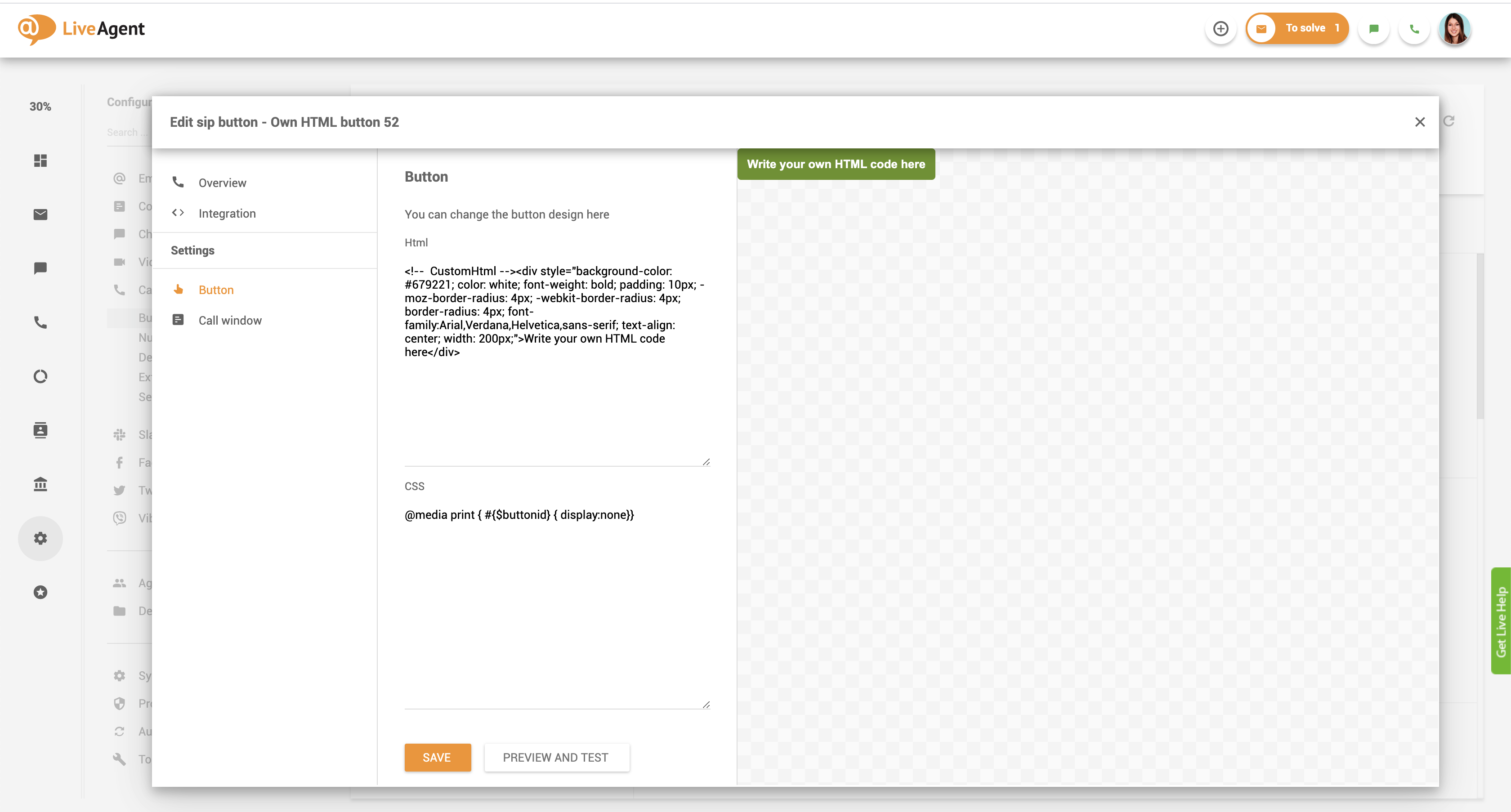 Пользовательская кнопка